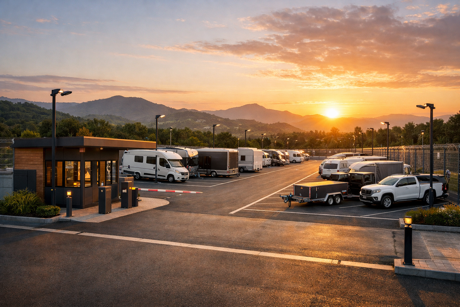 Parking vigilado premium para caravanas, autocaravanas y vehículos en Beriáin