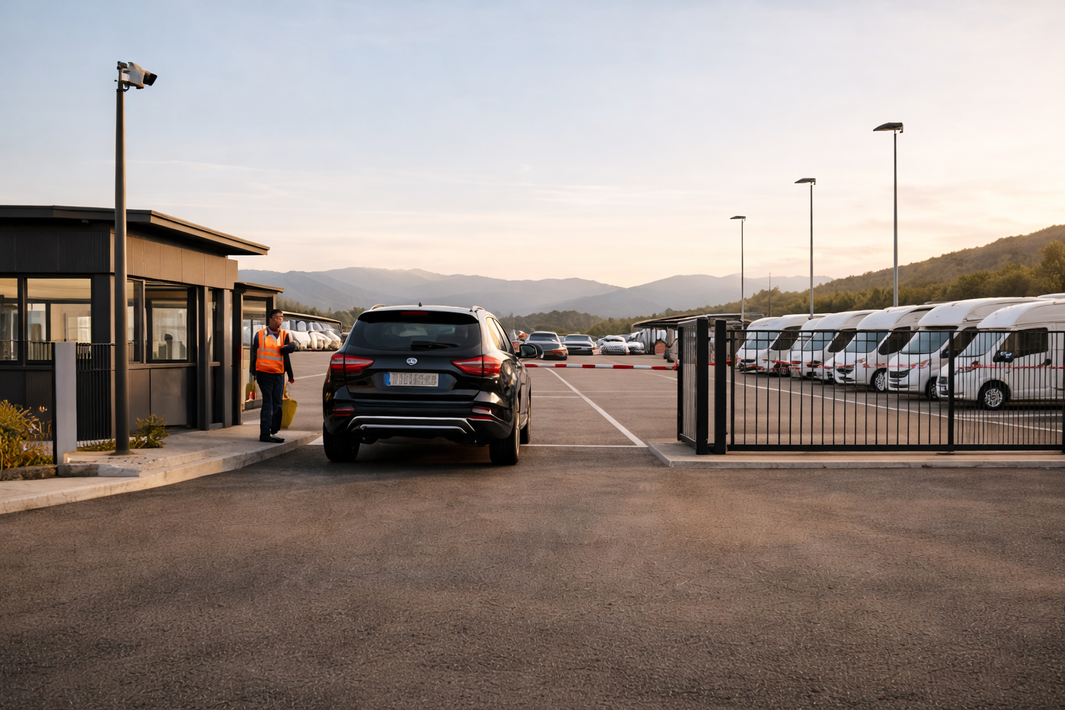 Área de servicio con agua y combustible para caravanas y autocaravanas